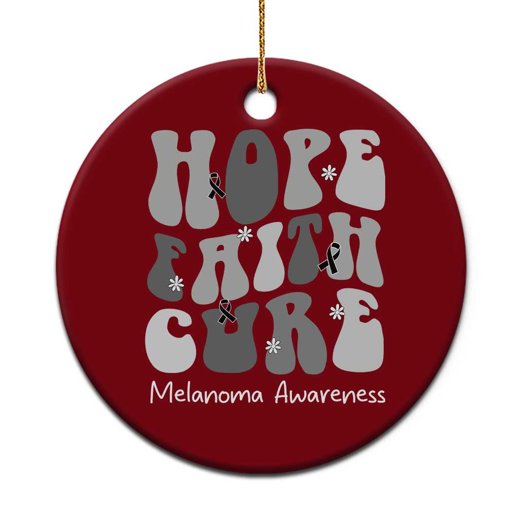 Faith Hope Cure Melanoma Awareness Ceramic Ornament Skin Cancer Fighter TS12 1pc Red Print Your Wear