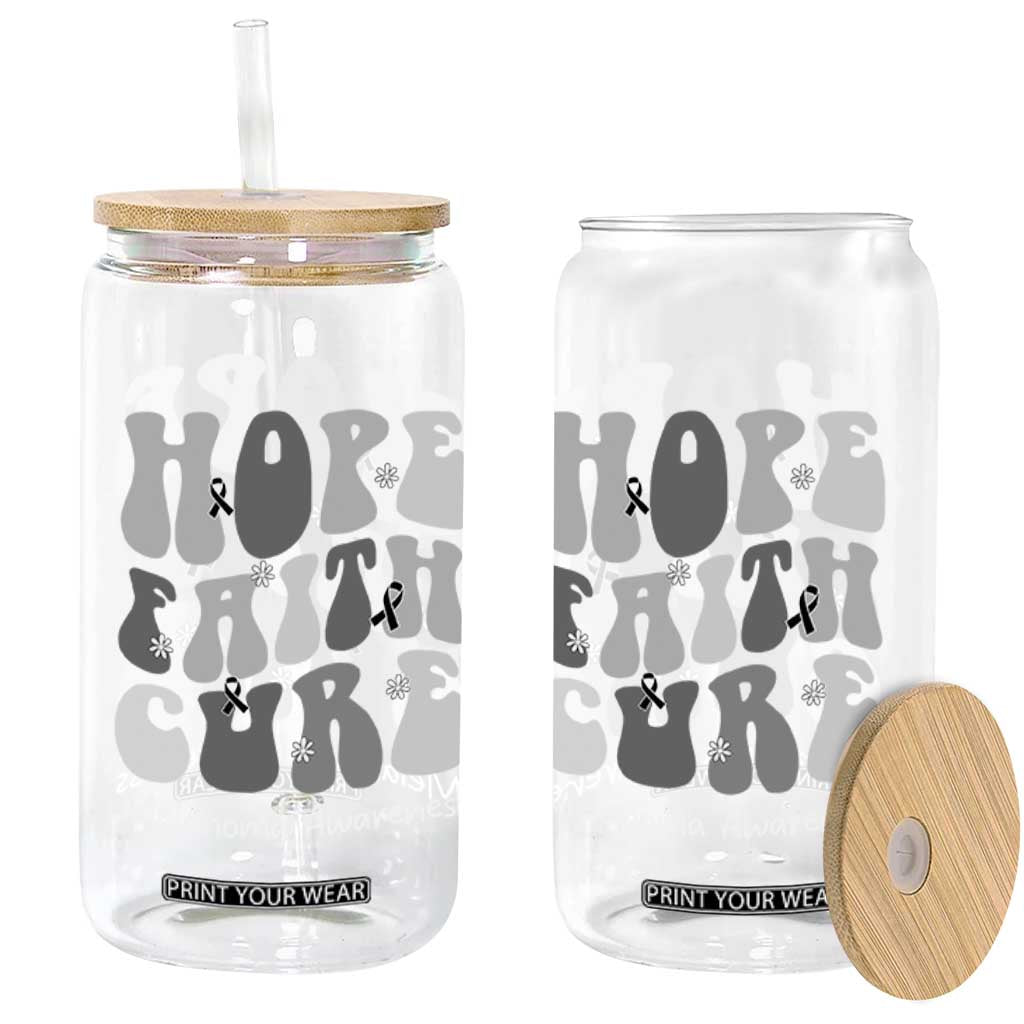 Faith Hope Cure Melanoma Awareness Glass Can Skin Cancer Fighter TS12 Print Your Wear