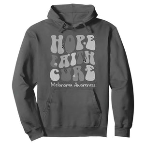 Faith Hope Cure Melanoma Awareness Hoodie Skin Cancer Fighter TS12 Dark Heather Print Your Wear