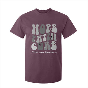 Faith Hope Cure Melanoma Awareness T Shirt For Kid Skin Cancer Fighter TS12 Maroon Print Your Wear