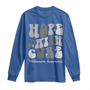 Faith Hope Cure Melanoma Awareness Long Sleeve Shirt Skin Cancer Fighter TS12 Royal Blue Print Your Wear