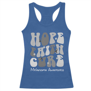 Faith Hope Cure Melanoma Awareness Racerback Tank Top Skin Cancer Fighter TS12 Royal Blue Print Your Wear