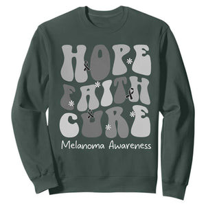 Faith Hope Cure Melanoma Awareness Sweatshirt Skin Cancer Fighter TS12 Dark Forest Green Print Your Wear