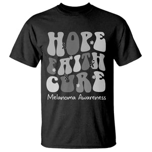 Faith Hope Cure Melanoma Awareness T Shirt Skin Cancer Fighter TS12 Black Print Your Wear