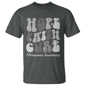 Faith Hope Cure Melanoma Awareness T Shirt Skin Cancer Fighter TS12 Dark Heather Print Your Wear