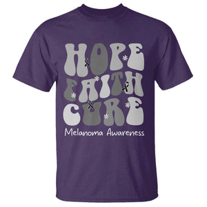 Faith Hope Cure Melanoma Awareness T Shirt Skin Cancer Fighter TS12 Purple Print Your Wear