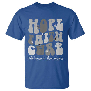 Faith Hope Cure Melanoma Awareness T Shirt Skin Cancer Fighter TS12 Royal Blue Print Your Wear