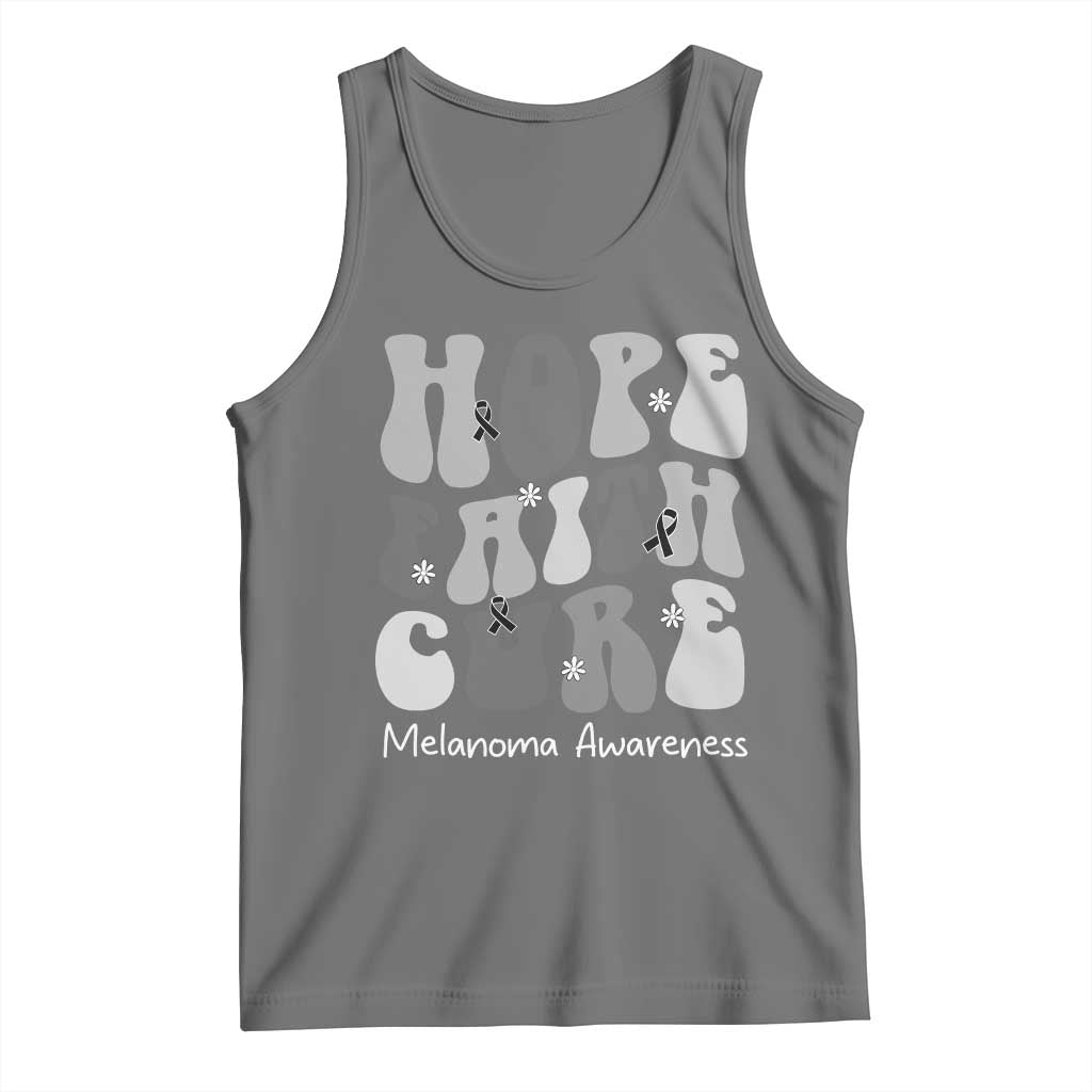 Faith Hope Cure Melanoma Awareness Tank Top Skin Cancer Fighter TS12 Black Heather Print Your Wear
