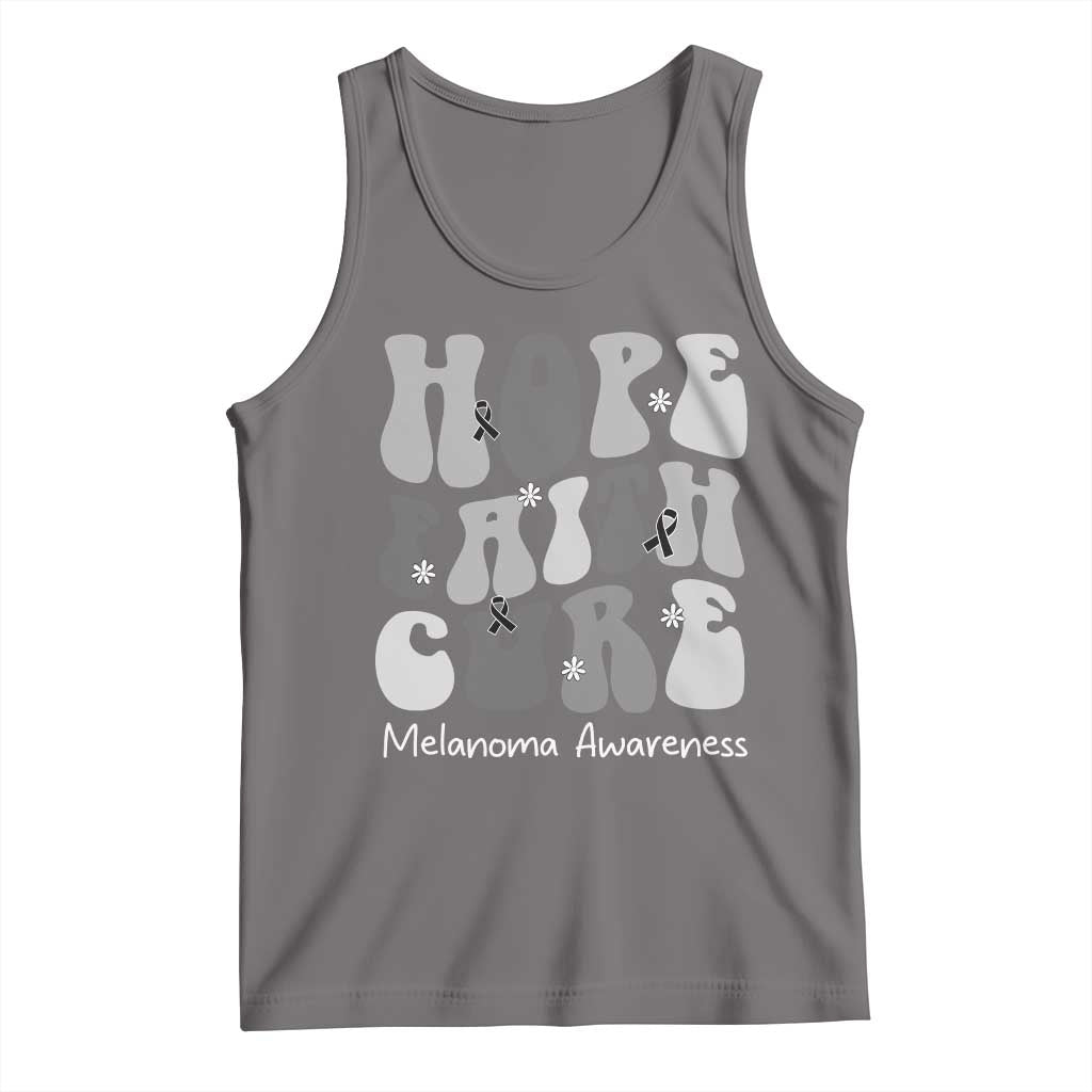 Faith Hope Cure Melanoma Awareness Tank Top Skin Cancer Fighter TS12 Deep Heather Print Your Wear