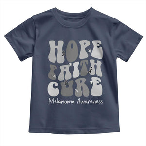 Faith Hope Cure Melanoma Awareness Toddler T Shirt Skin Cancer Fighter TS12 Navy Print Your Wear