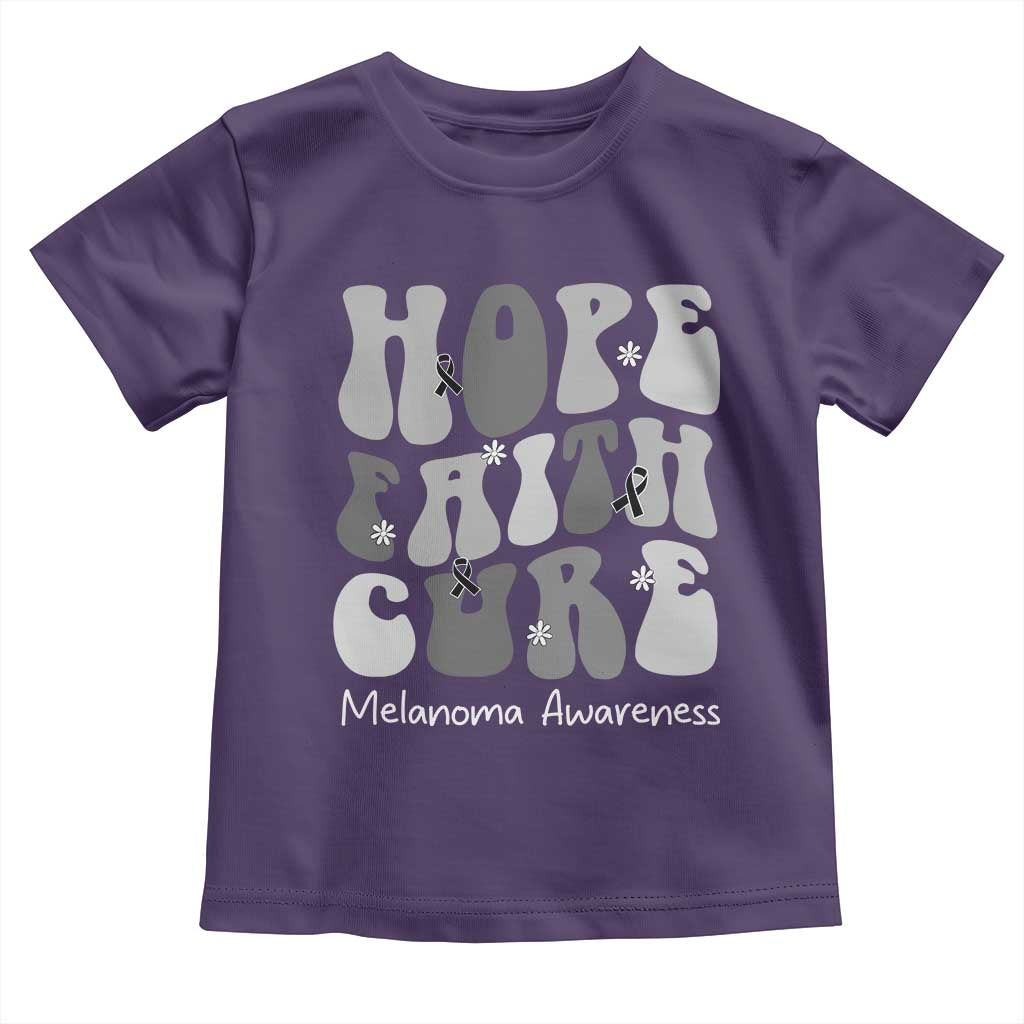Faith Hope Cure Melanoma Awareness Toddler T Shirt Skin Cancer Fighter TS12 Purple Print Your Wear