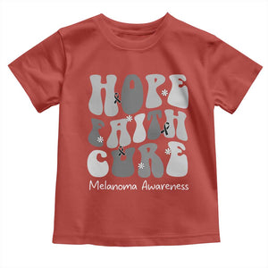 Faith Hope Cure Melanoma Awareness Toddler T Shirt Skin Cancer Fighter TS12 Red Print Your Wear