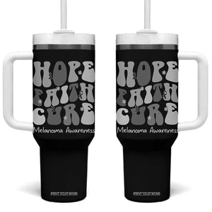 Faith Hope Cure Melanoma Awareness Tumbler With Handle Skin Cancer Fighter TS12 One Size: 40 oz Black Print Your Wear