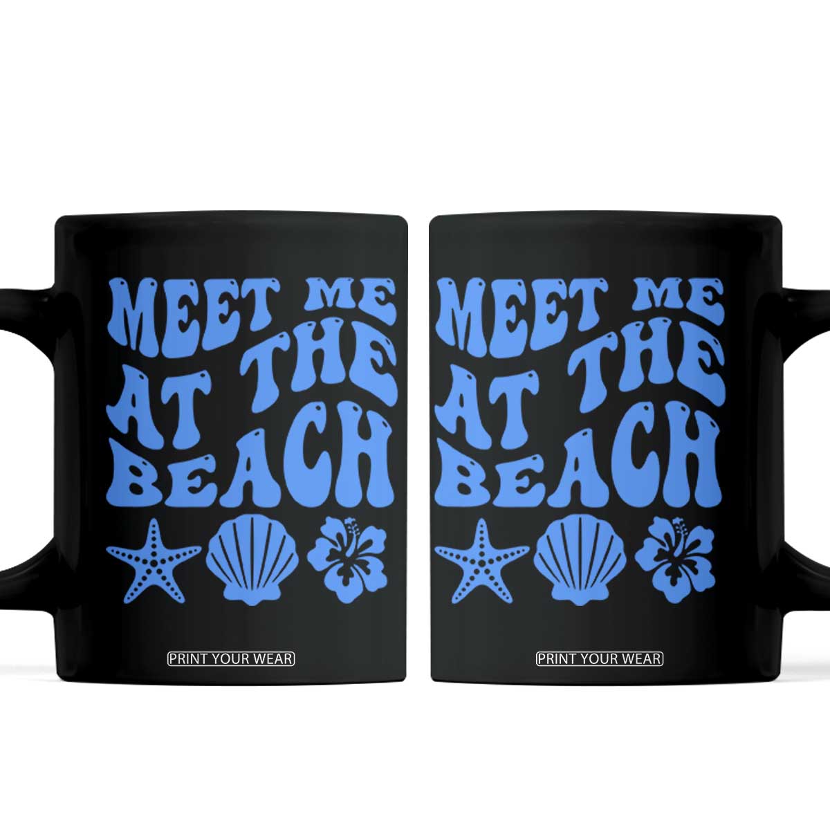 Meet Me At The Beach Coffee Mug Tropical Summer Vacation Graphic