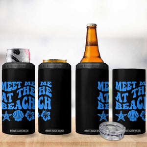 Meet Me At The Beach 4 in 1 Can Cooler Tumbler Tropical Summer Vacation Graphic TS12 Print Your Wear