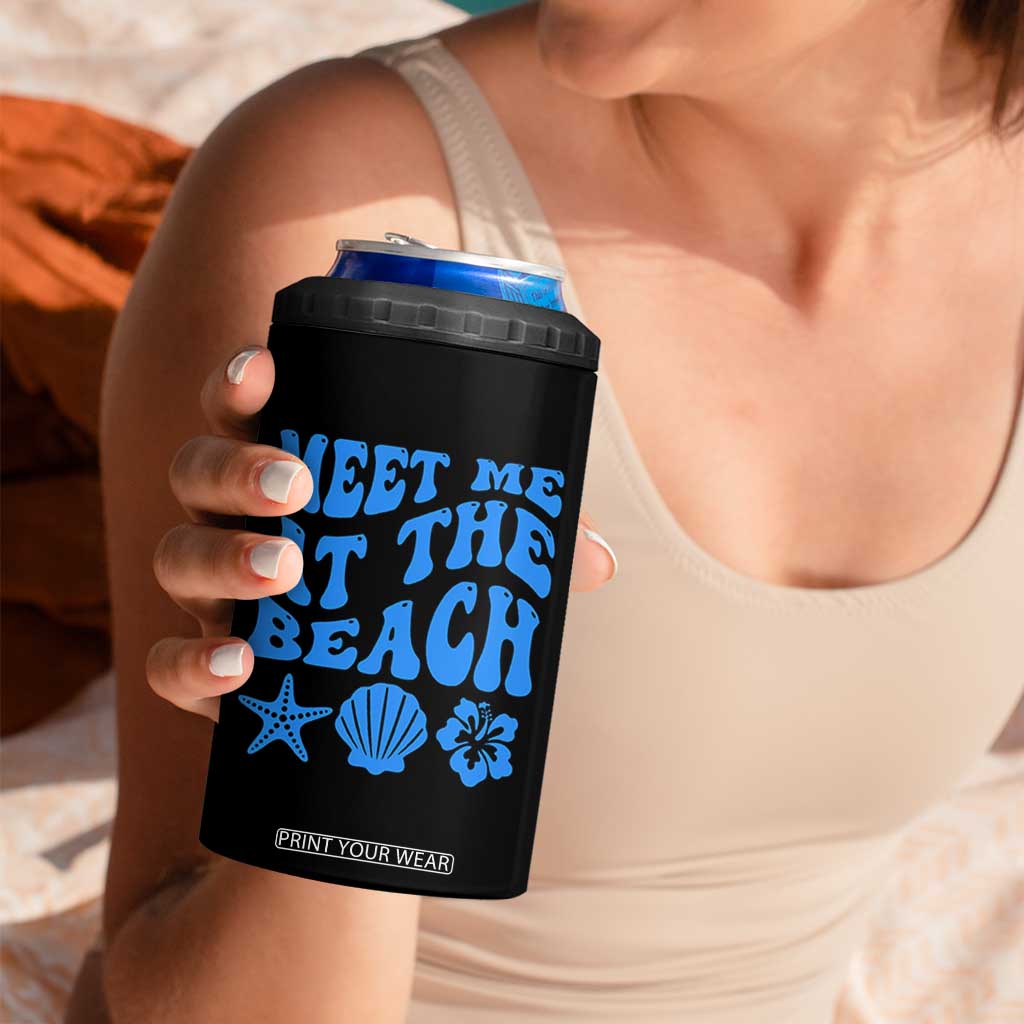 Meet Me At The Beach 4 in 1 Can Cooler Tumbler Tropical Summer Vacation Graphic TS12 Print Your Wear