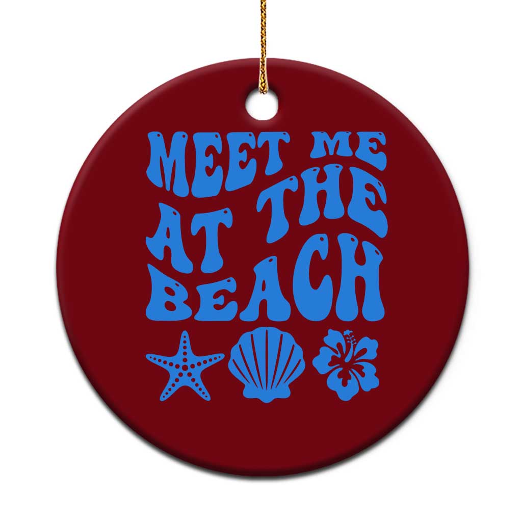 Meet Me At The Beach Ceramic Ornament Tropical Summer Vacation Graphic TS12 1pc Red Print Your Wear