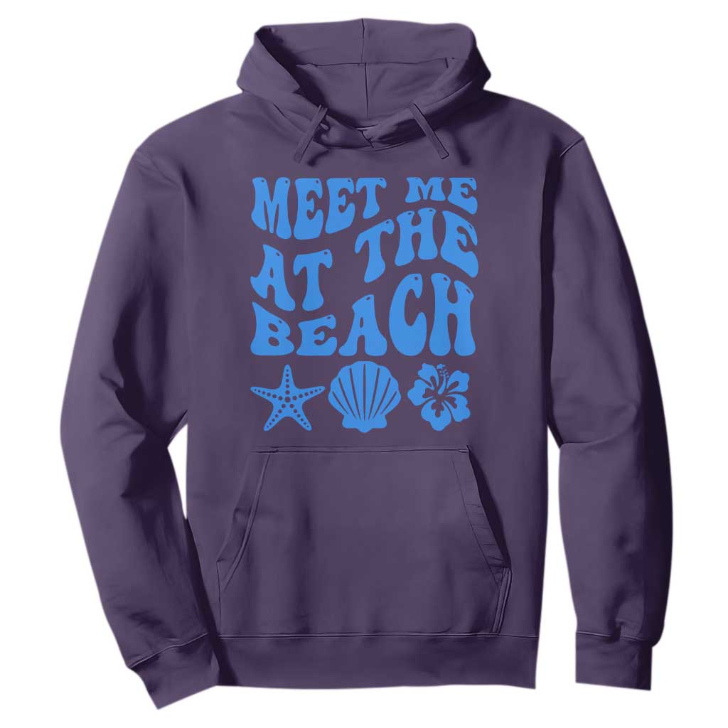 Meet Me At The Beach Hoodie Tropical Summer Vacation Graphic TS12 Purple Print Your Wear