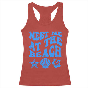 Meet Me At The Beach Racerback Tank Top Tropical Summer Vacation Graphic TS12 Red Print Your Wear