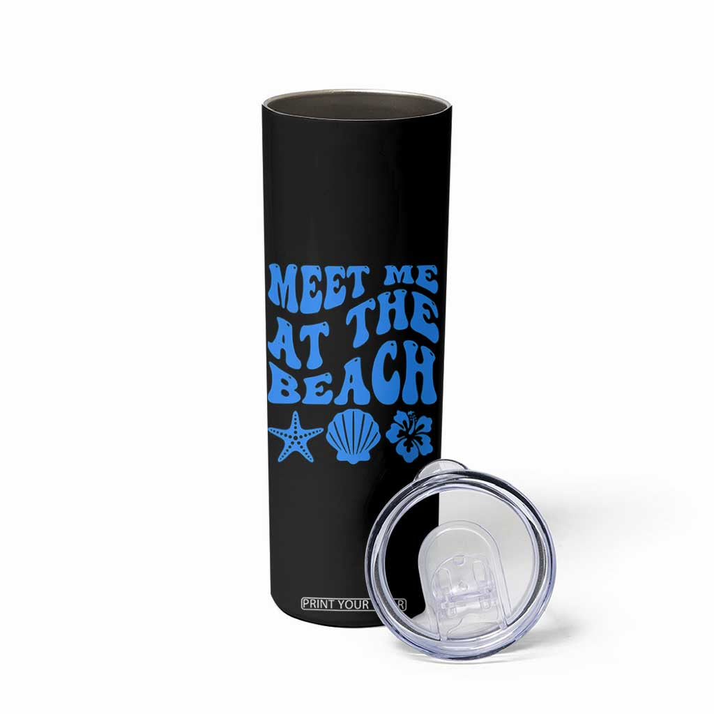 Meet Me At The Beach Skinny Tumbler Tropical Summer Vacation Graphic TS12 Print Your Wear
