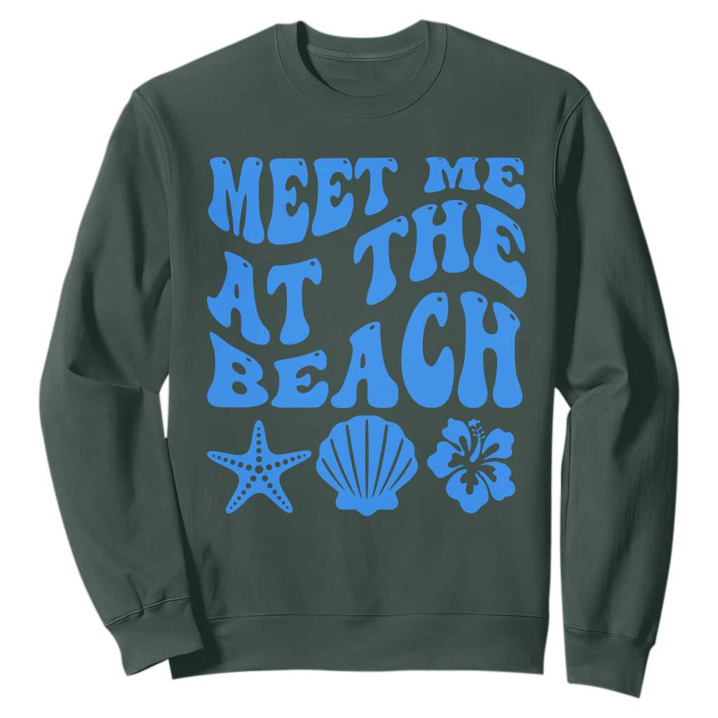 Meet Me At The Beach Sweatshirt Tropical Summer Vacation Graphic