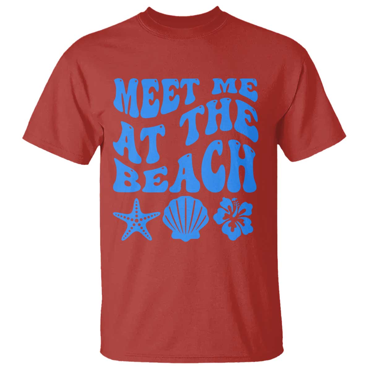 Meet Me At The Beach T Shirt Tropical Summer Vacation Graphic TS12 Red Print Your Wear