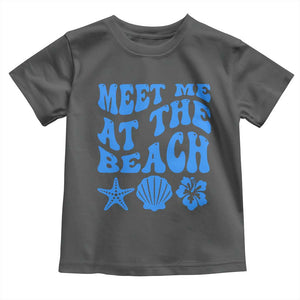 Meet Me At The Beach Toddler T Shirt Tropical Summer Vacation Graphic TS12 Dark Heather Print Your Wear