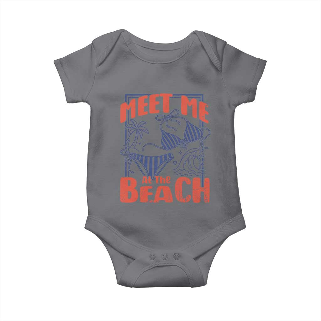 Meet Me At The Beach Baby Onesie Summer Girls Trip Bikini Lover Gift TS12 Charcoal Print Your Wear