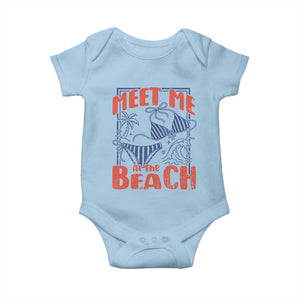 Meet Me At The Beach Baby Onesie Summer Girls Trip Bikini Lover Gift TS12 Light Blue Print Your Wear