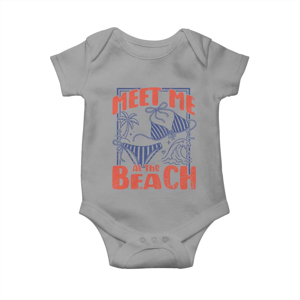 Meet Me At The Beach Baby Onesie Summer Girls Trip Bikini Lover Gift TS12 Sport Gray Print Your Wear