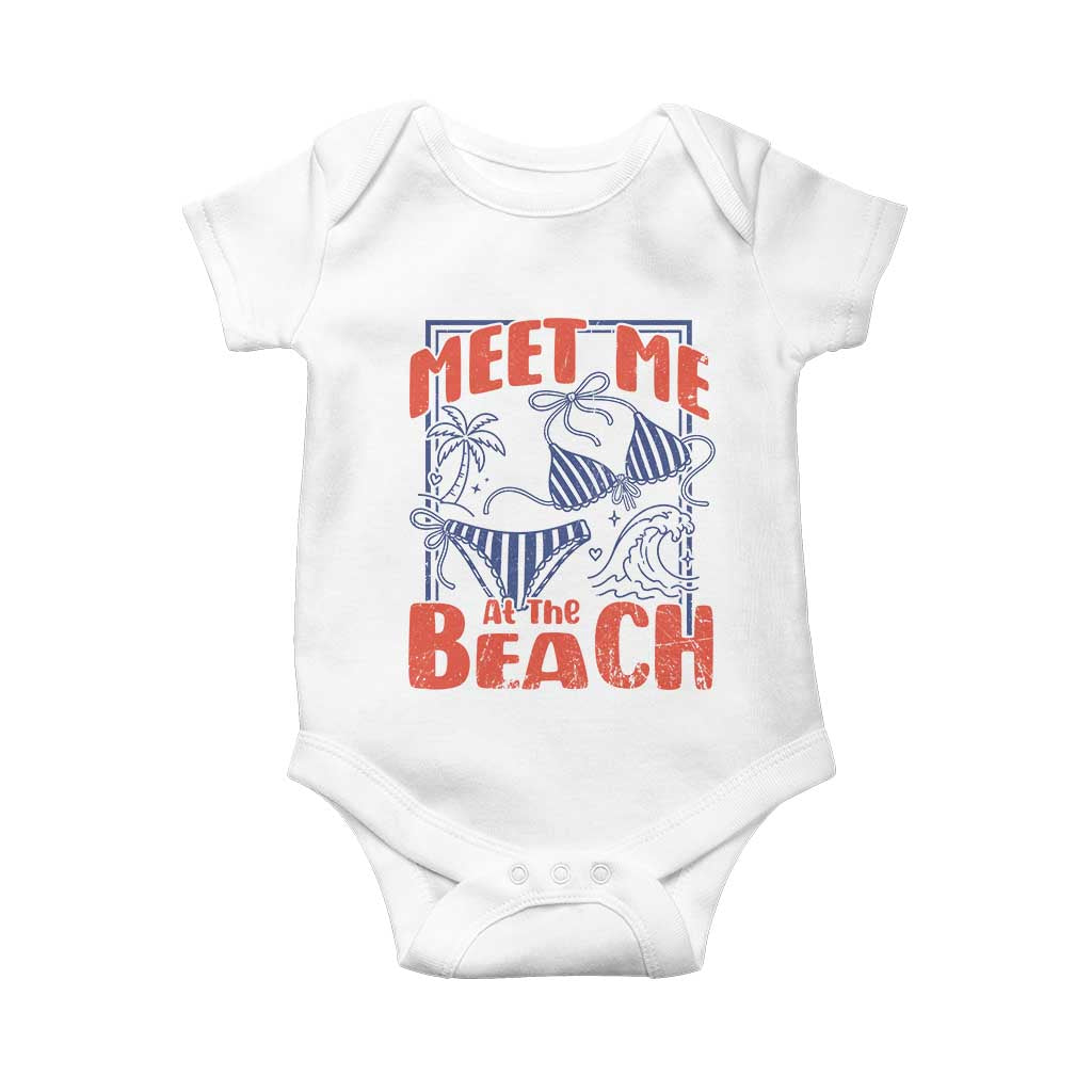 Meet Me At The Beach Baby Onesie Summer Girls Trip Bikini Lover Gift TS12 White Print Your Wear