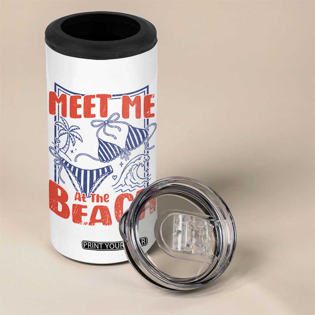 Meet Me At The Beach 4 in 1 Can Cooler Tumbler Summer Girls Trip Bikini Lover Gift TS12 Print Your Wear