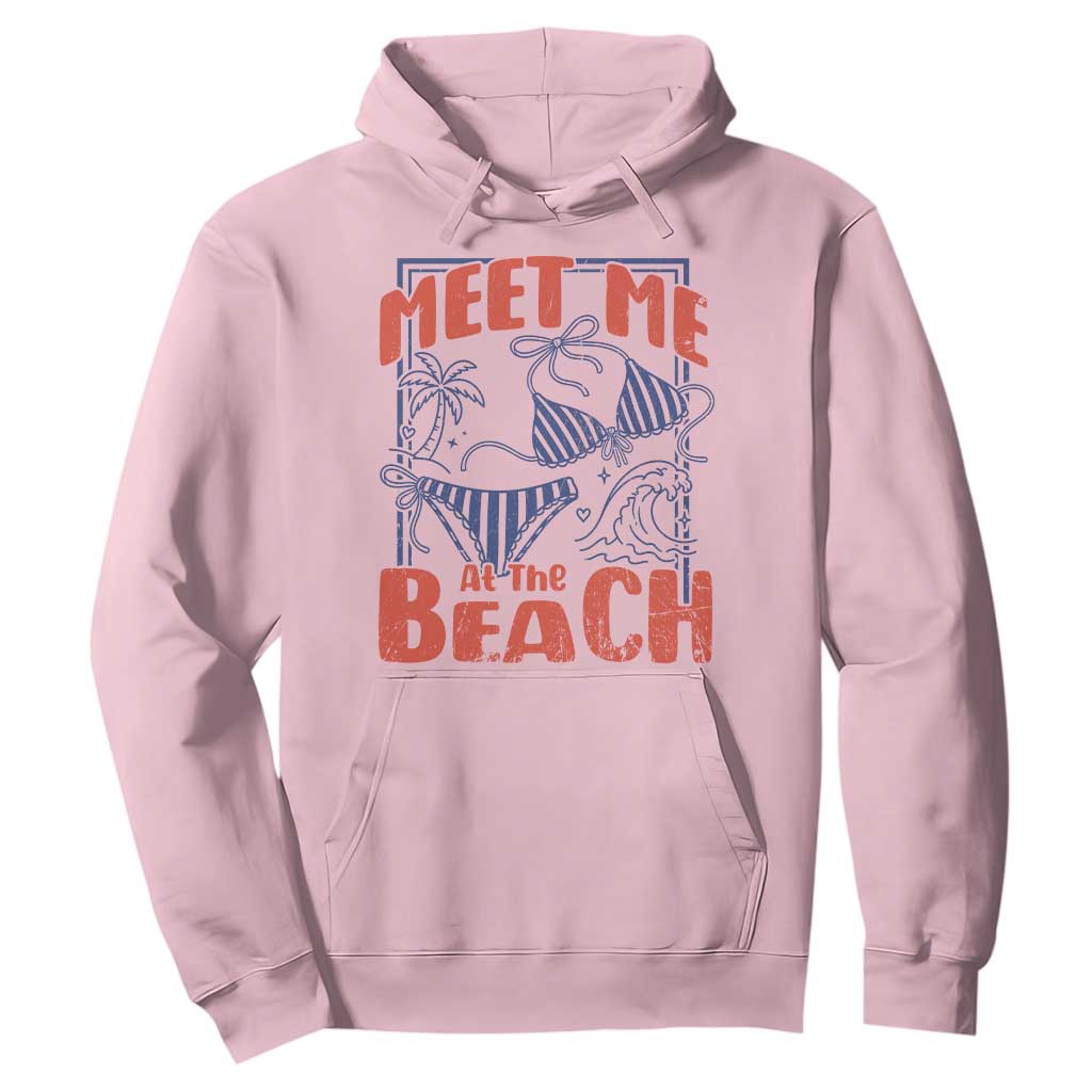 Meet Me At The Beach Hoodie Summer Girls Trip Bikini Lover Gift TS12 Light Pink Print Your Wear