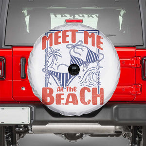 Meet Me At The Beach Spare Tire Cover Summer Girls Trip Bikini Lover Gift TS12 White Print Your Wear
