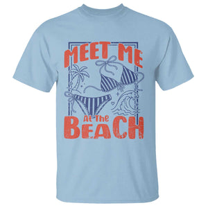 Meet Me At The Beach T Shirt Summer Girls Trip Bikini Lover Gift TS12 Light Blue Print Your Wear