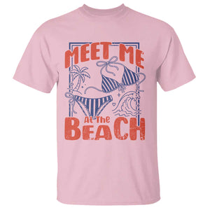 Meet Me At The Beach T Shirt Summer Girls Trip Bikini Lover Gift TS12 Light Pink Print Your Wear