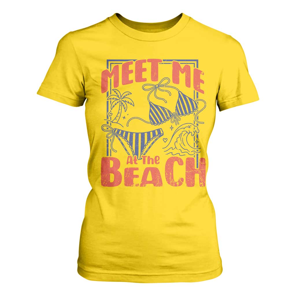 Meet Me At The Beach T Shirt For Women Summer Girls Trip Bikini Lover Gift TS12 Daisy Print Your Wear