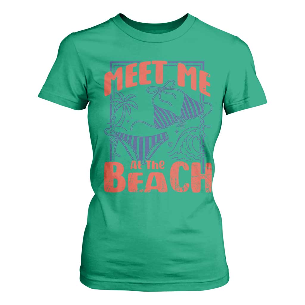 Meet Me At The Beach T Shirt For Women Summer Girls Trip Bikini Lover Gift TS12 Irish Green Print Your Wear