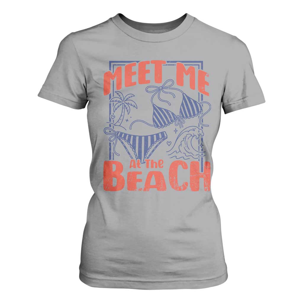 Meet Me At The Beach T Shirt For Women Summer Girls Trip Bikini Lover Gift TS12 Sport Gray Print Your Wear