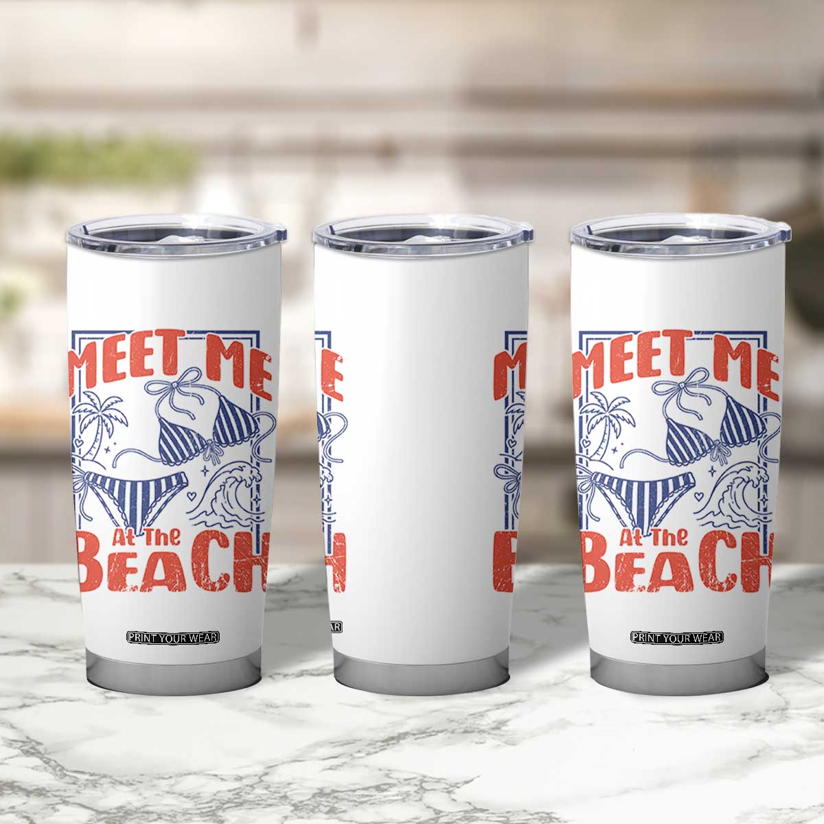 Meet Me At The Beach Tumbler Cup Summer Girls Trip Bikini Lover Gift TS12 Print Your Wear