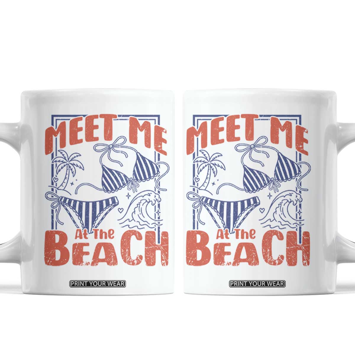 Meet Me At The Beach Coffee Mug Summer Girls Trip Bikini Lover Gift