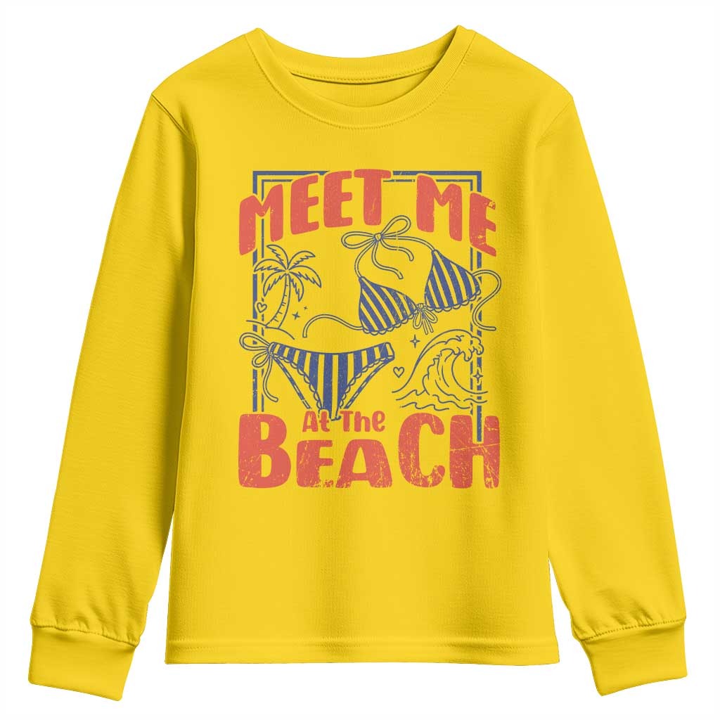 Meet Me At The Beach Youth Sweatshirt Summer Girls Trip Bikini Lover Gift TS12 Daisy Print Your Wear