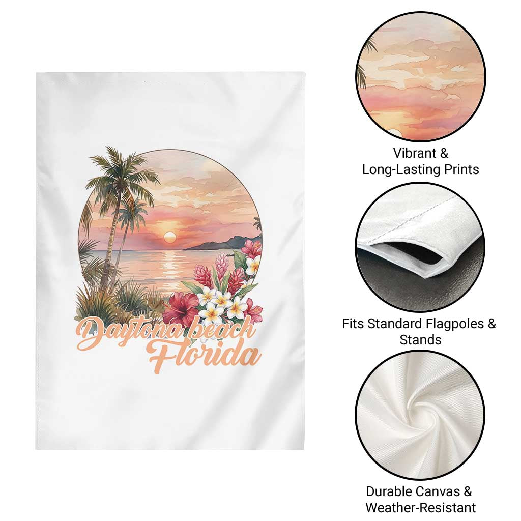 Daytona Beach Florida Garden Flag Tropical Palm Tree Ocean Travel Gift TS12 Print Your Wear