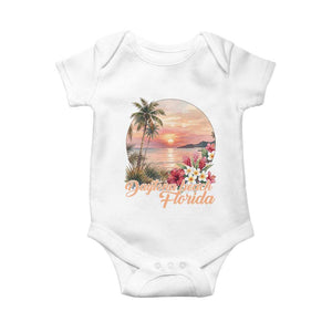 Daytona Beach Florida Baby Onesie Tropical Palm Tree Ocean Travel Gift TS12 White Print Your Wear