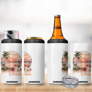 Daytona Beach Florida 4 in 1 Can Cooler Tumbler Tropical Palm Tree Ocean Travel Gift TS12 Print Your Wear