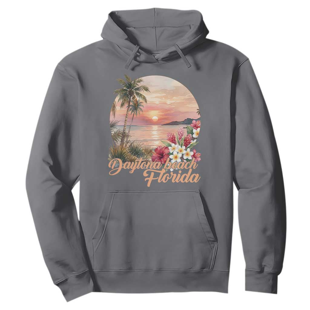 Daytona Beach Florida Hoodie Tropical Palm Tree Ocean Travel Gift TS12 Charcoal Print Your Wear