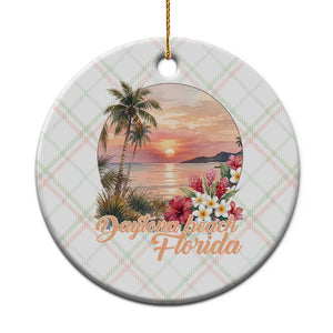 Daytona Beach Florida Ceramic Ornament Tropical Palm Tree Ocean Travel Gift TS12 1pc Christmas Plaid Print Your Wear