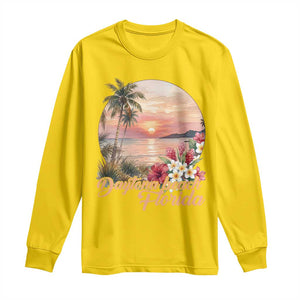 Daytona Beach Florida Long Sleeve Shirt Tropical Palm Tree Ocean Travel Gift TS12 Daisy Print Your Wear