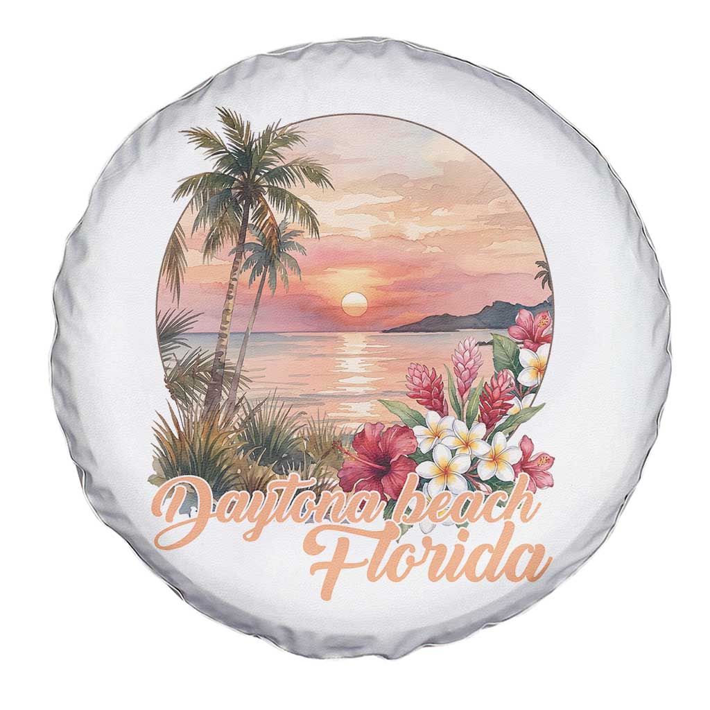 Daytona Beach Florida Spare Tire Cover Tropical Palm Tree Ocean Travel Gift TS12 Print Your Wear