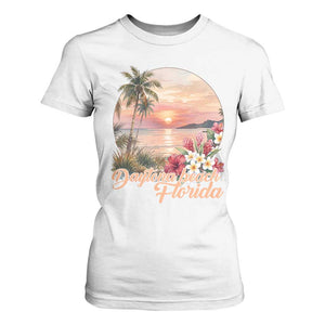 Daytona Beach Florida T Shirt For Women Tropical Palm Tree Ocean Travel Gift TS12 White Print Your Wear